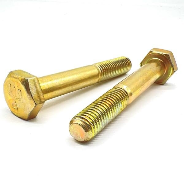 Boltsandnuts.Com Class 10.9, M16-2.00 Hex Head Cap Screw, Zinc Yellow Steel, 75 mm L M16C75HCS10Y-1 - main